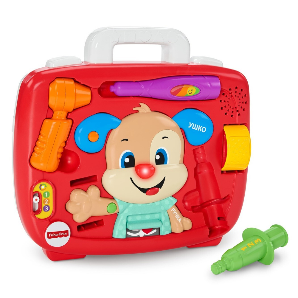 Интерактивная развивающая игрушка Fisher Price Смейся и учись Ученый щенок  Врач Медицинский осмотр Фишер Прайс FTC79