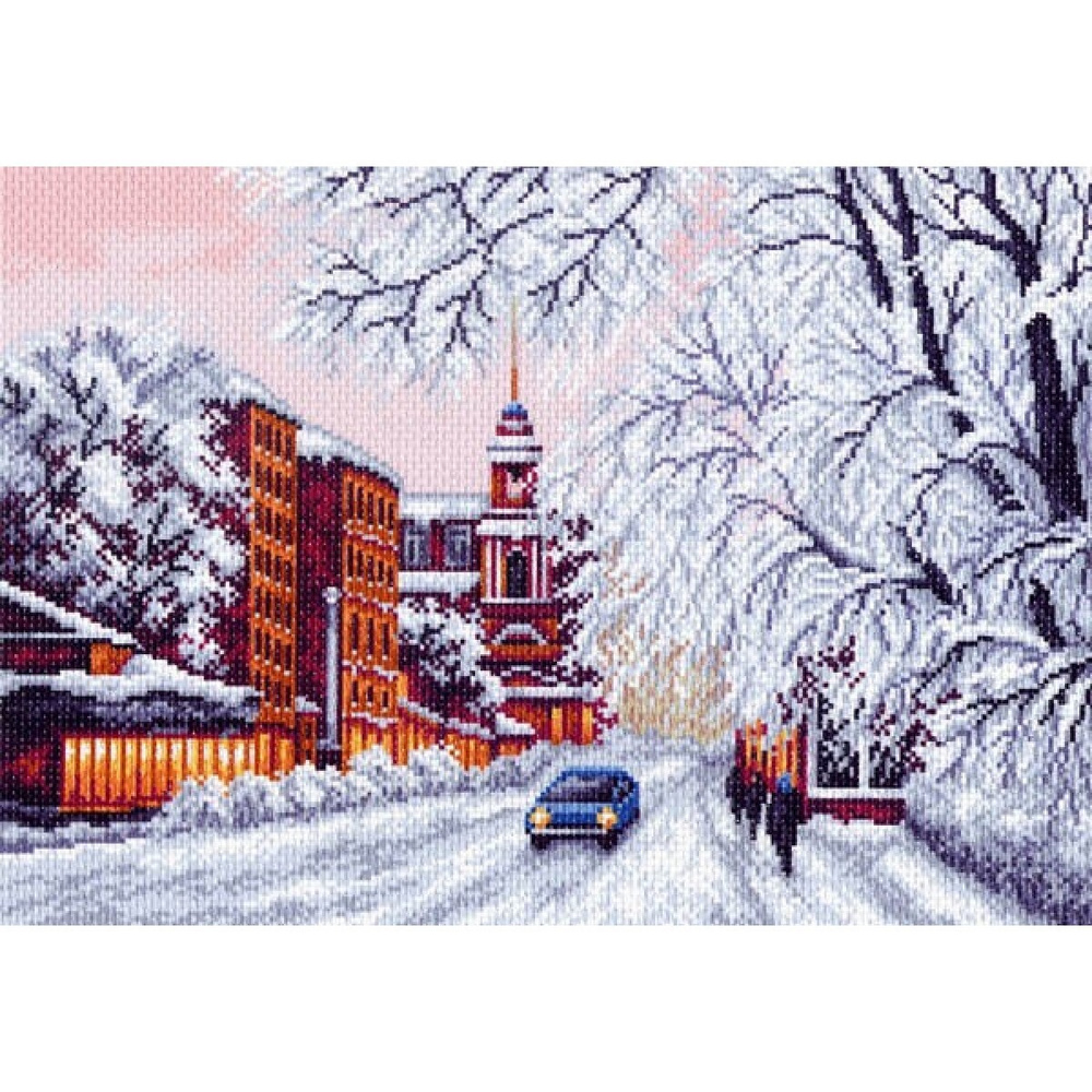 Раскраска город зима. Зимний городок покрыт снегом