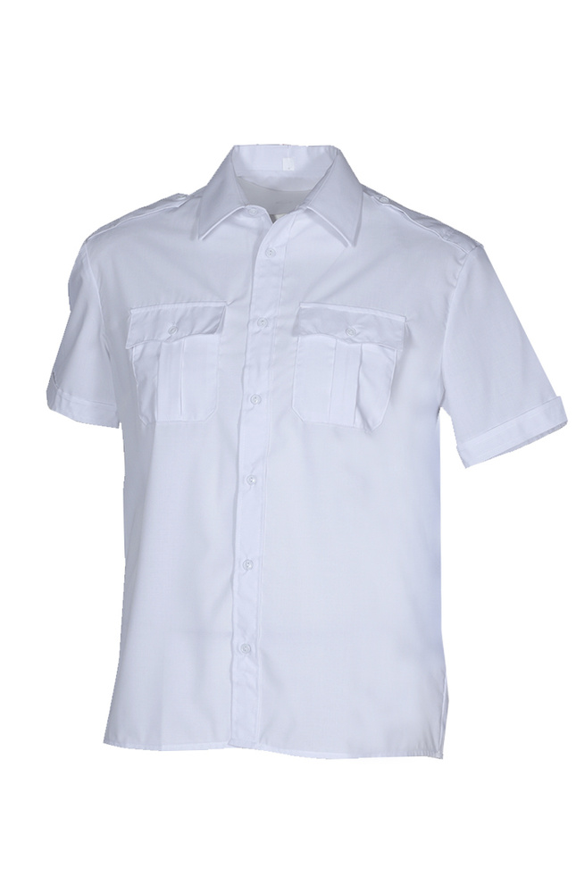 Рубашка мужская белая с коротким рукавом #1