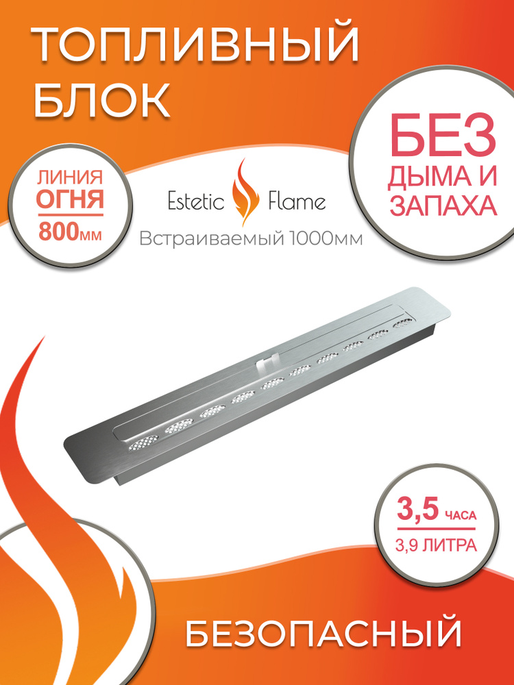 Биокамин топливный блок 1000 (Estetic Flame) для дома и квартиры  #1
