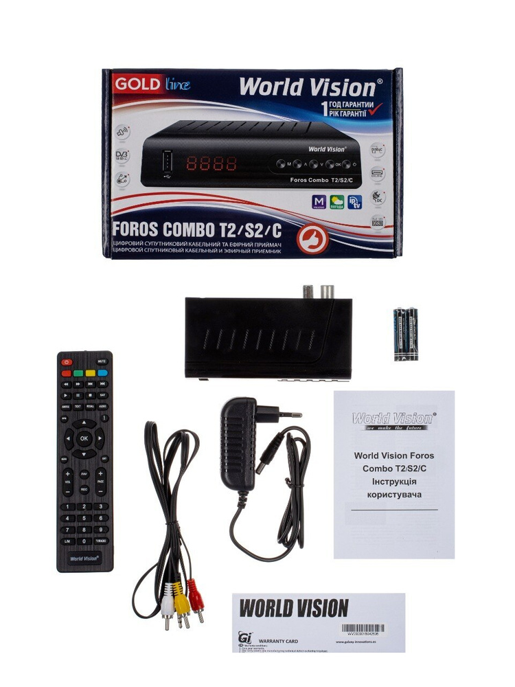 ТВ-ресивер World Vision Foros Combo T2/S2, черный купить по выгодной ...