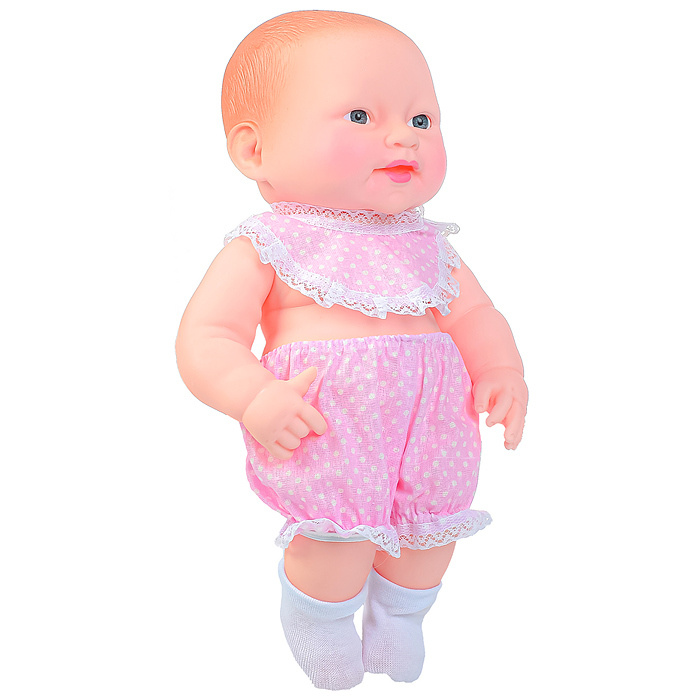Кукла-пупс / Пупс Бусинка 35см. В розовых шортиках и слюнявчике, в пакете ПУ35-2 Мир кукол  #1