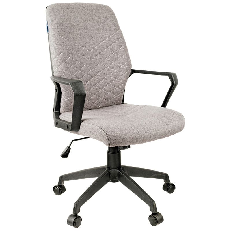 Компьютерное офисное кресло (стул) с подлокотниками Helmi HL-М05 "Ambition", ткань серая, пластик черный, #1