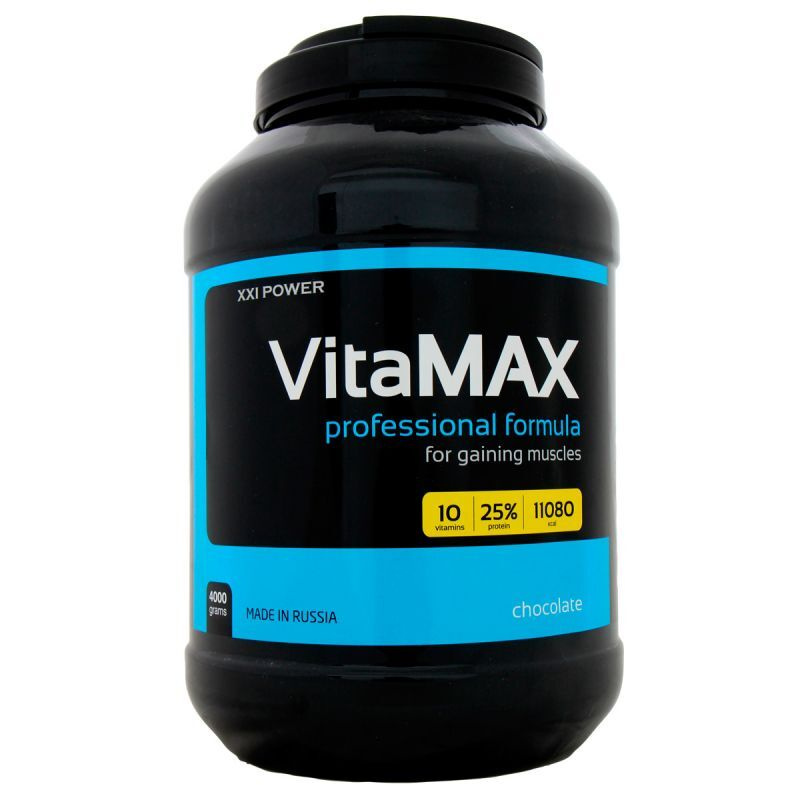 Гейнер 4кг XXI Power VitaMAX (Шоколад), молочный и соевый протеин, для ...