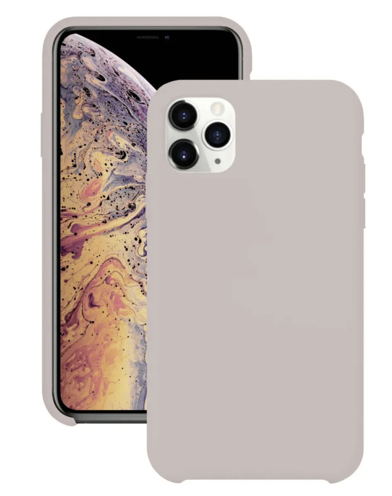 Силиконовый чехол для iPhone 11 Pro Max / Apple Silicone Case DF на Айфон  11 Про Макс с бархатистым покрытием внутри, Бежево-серый - купить с  доставкой по выгодным ценам в интернет-магазине OZON (566049634)