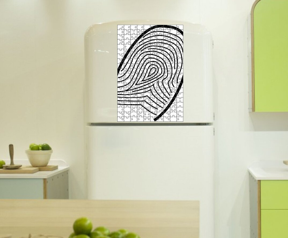 Магнитный пазл 38x26см."Большой палец, отпечаток пальца, распечатать ...
