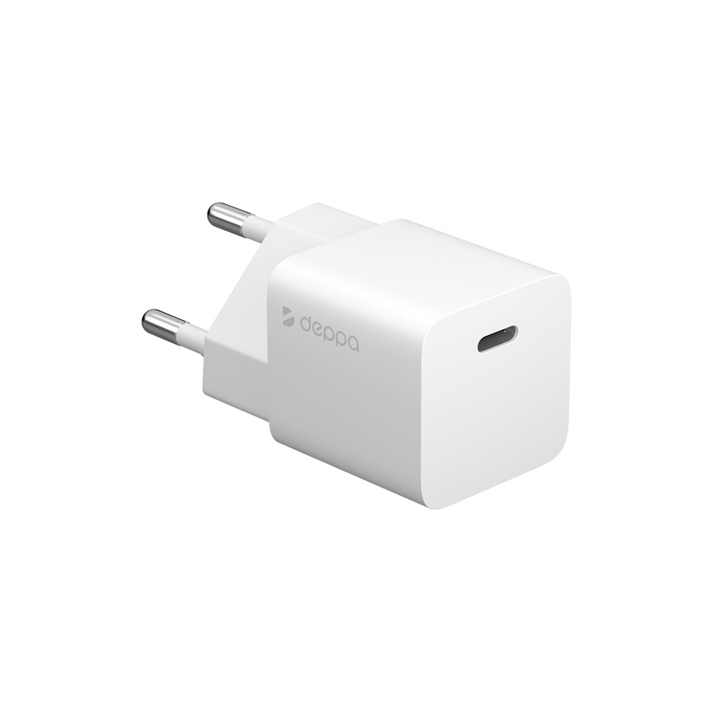 Сетевое зарядное устройство для телефона Type-C 20W, блок питания USB-C,  Быстрая зарядка для iPhone, белый / Без заводской упаковки