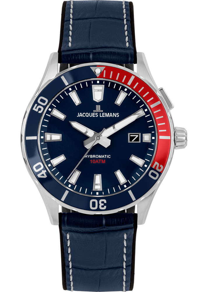 Наручные часы Jacques Lemans Hybromatic 1-2131B, мужские гибридные спортивные часы Жак Леман с датой #1