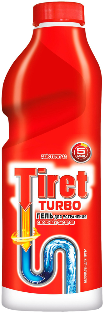 Tiret Гель Turbo для устранения сложных засоров в трубах, 1000 мл ...