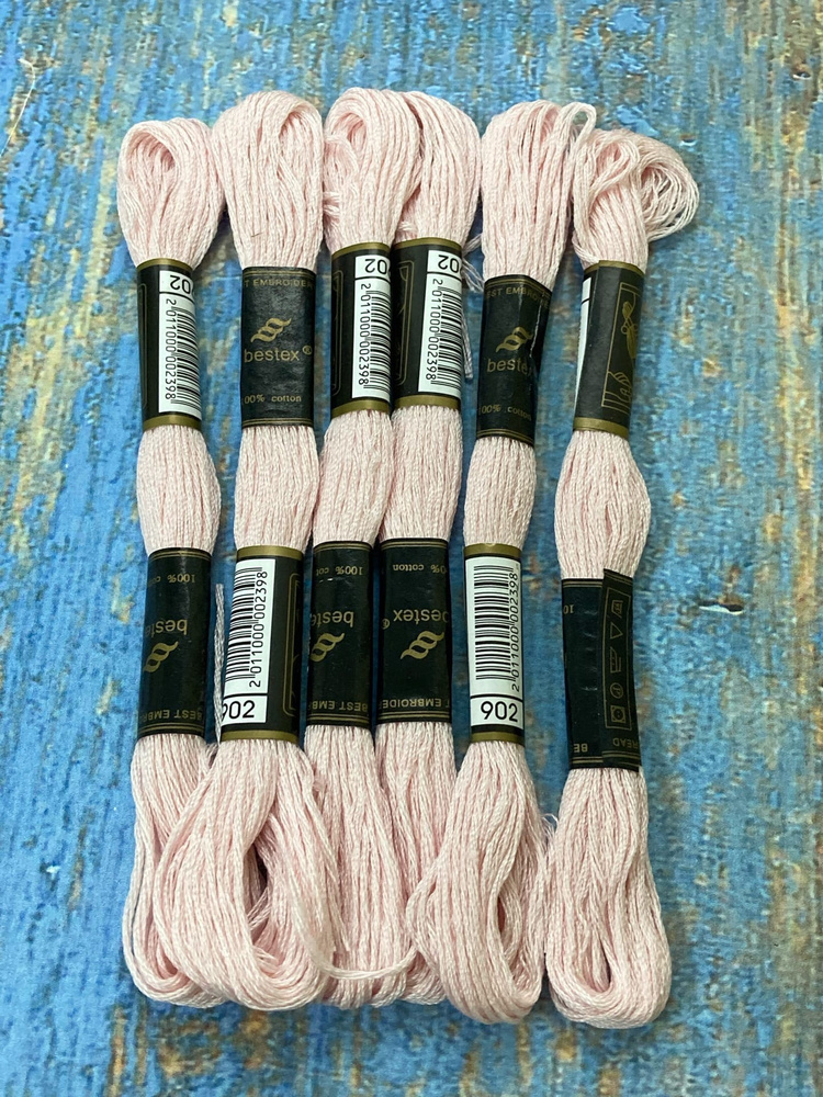 Набор ниток для вышивания "Bestex" хлопок 6шт по 8 метров/ Мулине ...