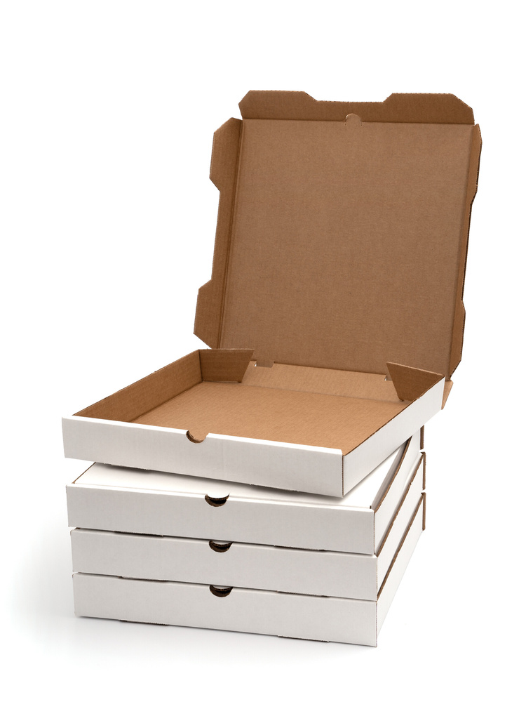 Коробка картонная (лоток) под пиццу, пироги 30х30х4 см белая, 3 шт  #1