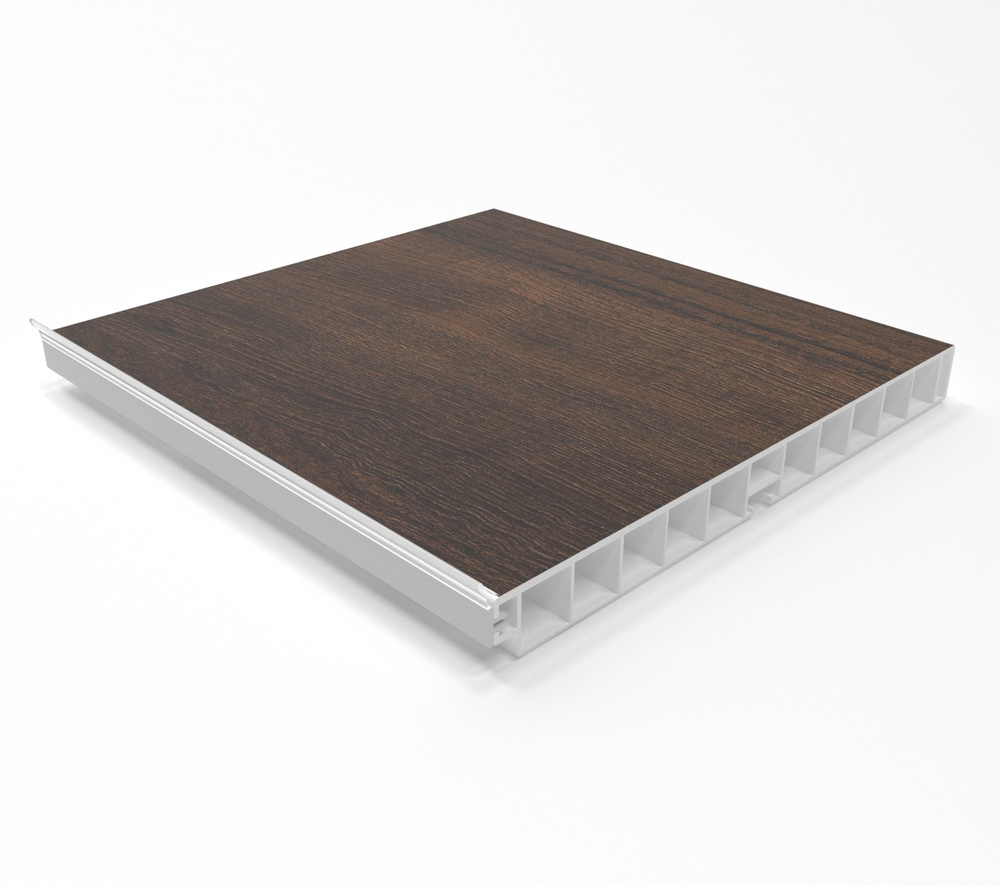 Цоколь кухонный ПВХ Н-150, цвет - орех темный, цоколь 1500 мм - 1шт + 2 ...