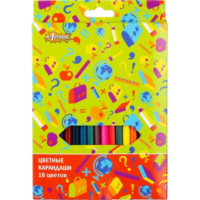 Карандаши цветные 18цв. 6-гран №1School Отличник - купить с доставкой ...