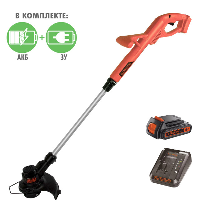 Триммер аккумуляторный Black Decker ST182320, 18 В АКБ и ЗУ в комплекте ...