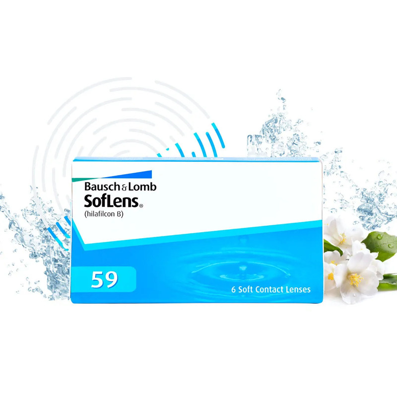 SofLens 59 Bausch + Lomb -9.00, Диаметр 14.2, Кривизна 8.6, 6 штук (линз), ежемесячные контактные гидрогелевые #1