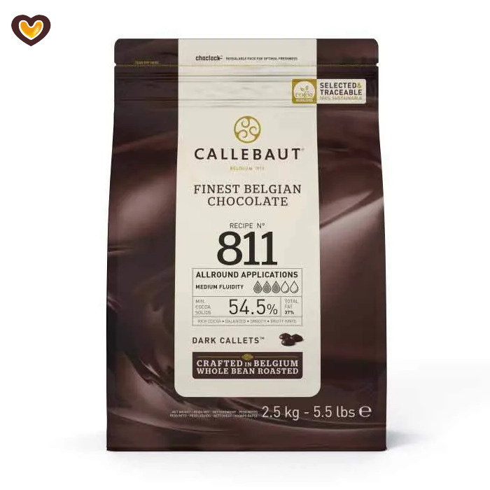 Шоколад темный Callebaut Recipe 811, 54,5%, пак 2,5 кг #1