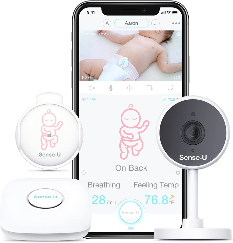 Набор Радионяня Sense-U Smart Baby Monitor 3 c камерой, аудио, датчиками  дыхания, опрокидывания, сенсорными датчиками температуры - купить с  доставкой по выгодным ценам в интернет-магазине OZON (664581036)