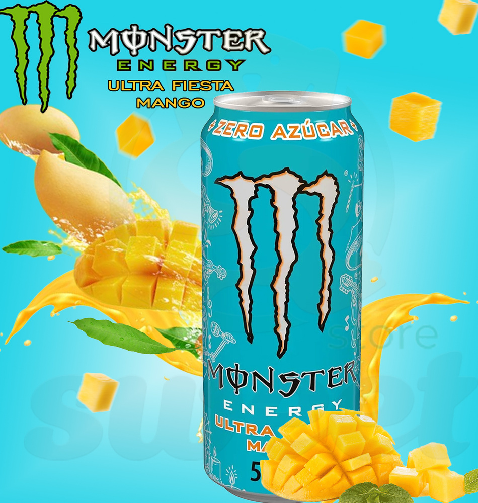 Энергетик Monster Energy Монстр Fiesta mango 500мл из Европы - купить с  доставкой по выгодным ценам в интернет-магазине OZON (208056132)