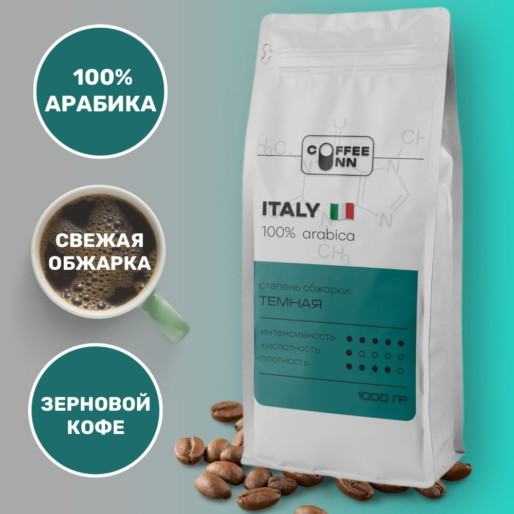 Кофе в зернах 1 кг ИТАЛИЯ 100% арабика свежая обжарка СOFFEE INN Arabica/итальянская обжарка/бразилия #1