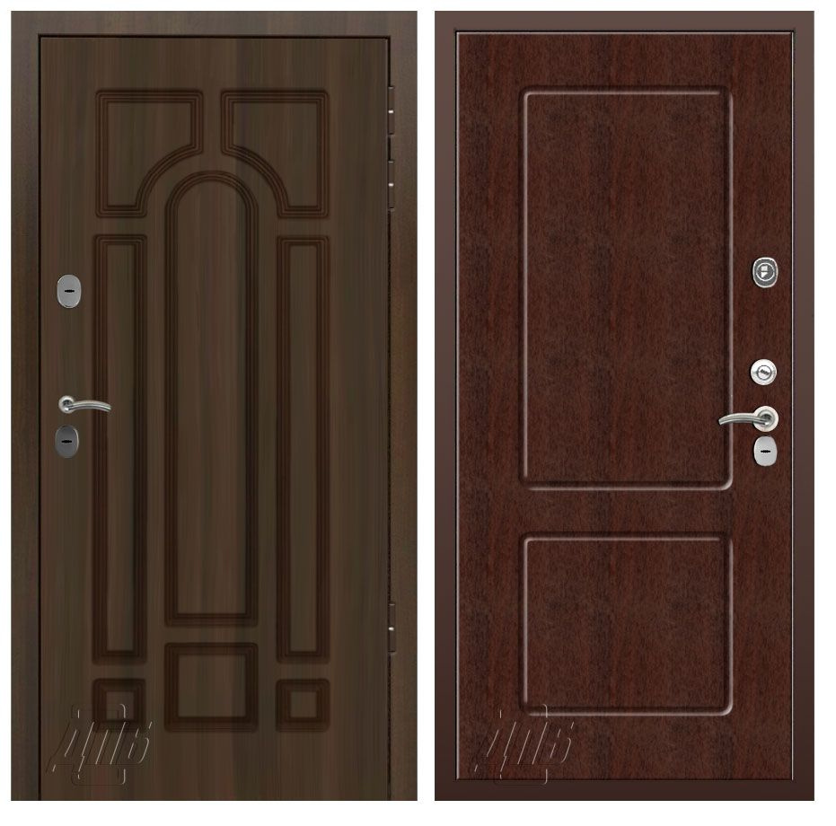 Входная утепленная уличная дверь с Терморазрывом Термо ФЛ 48 алмон 28, Цельногнутая закрытого типа, левое #1