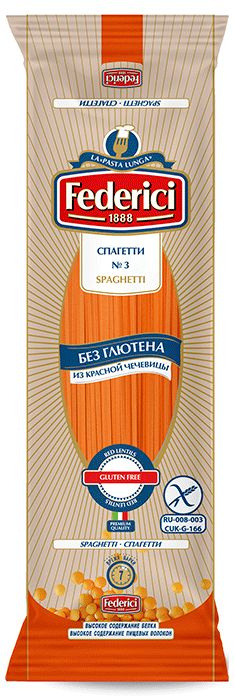 Federici Макароны Spaghetti Спагетти из красной чечевицы без глютена ...