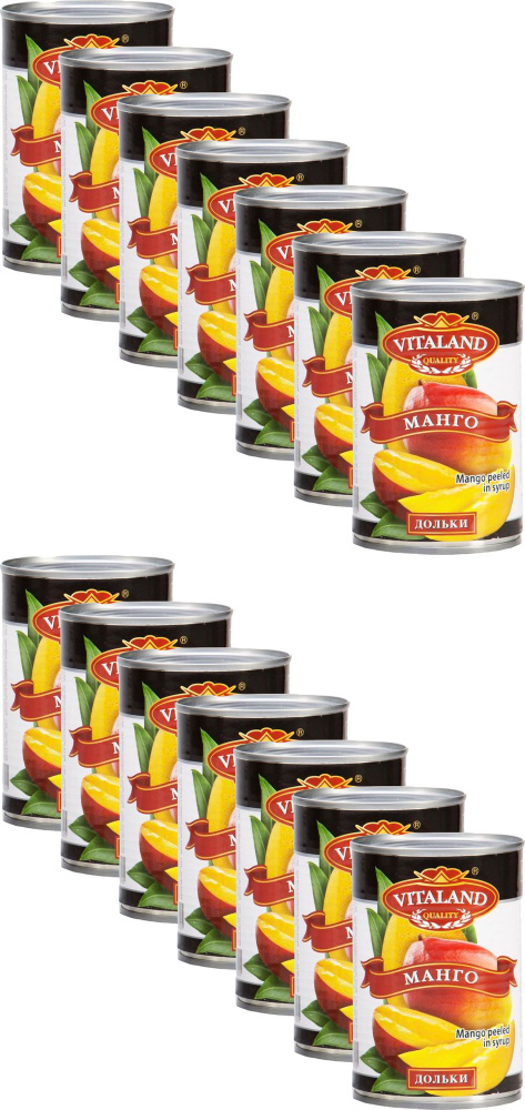 Манго Vitaland дольки в сиропе, комплект: 14 упаковок по 425 г #1