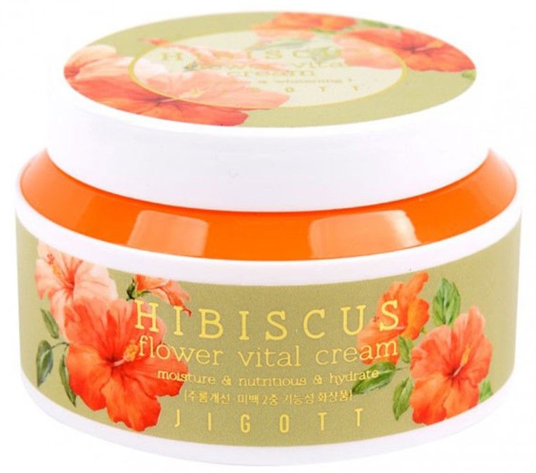 Jigott Увлажняющий крем для лица с экстрактом гибискуса Hibiscus Flower Vital Cream, 100 мл  #1