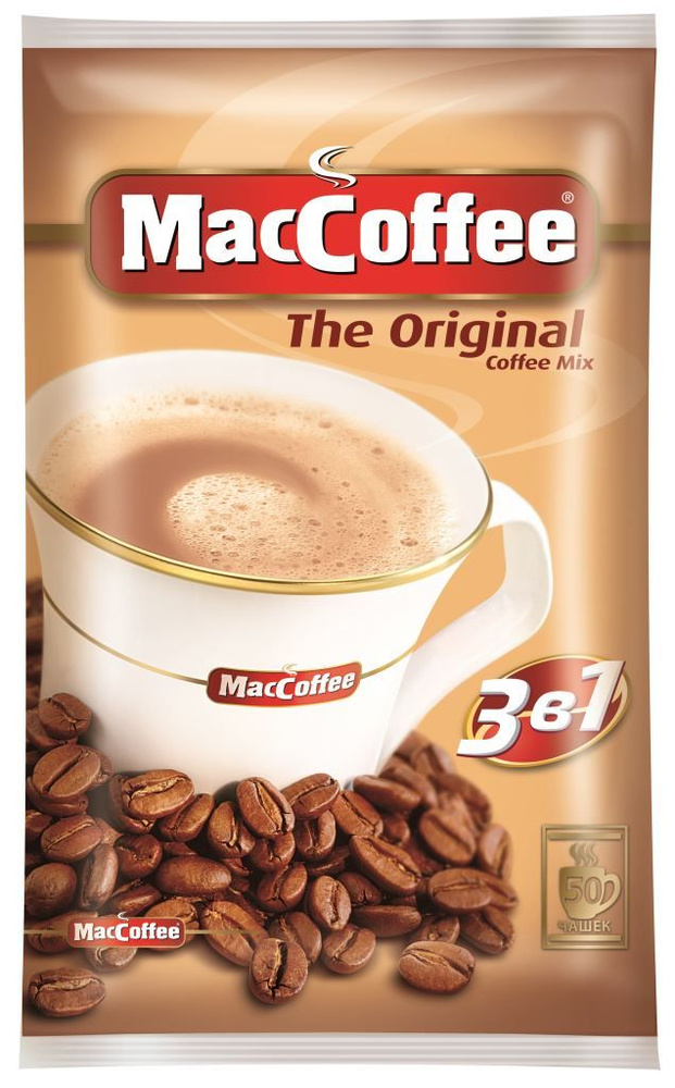 Растворимый кофейный напиток MacCoffee the Original 3 в 1, 50 пакетиков кофе по 20г.  #1