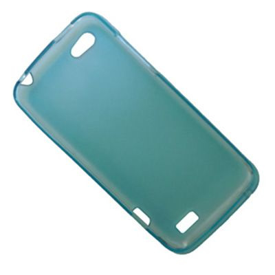 Чехол для HTC One V силиконовый матовый <голубой> #1