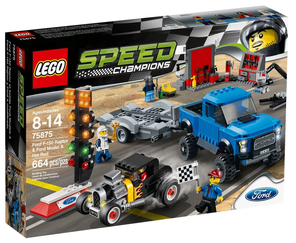 лего Speed Champions серия, LEGO 75875 Ford F-150 Raptor and Ford Model A  Hot Rod, lego конструктор для мальчика, лего для девочек