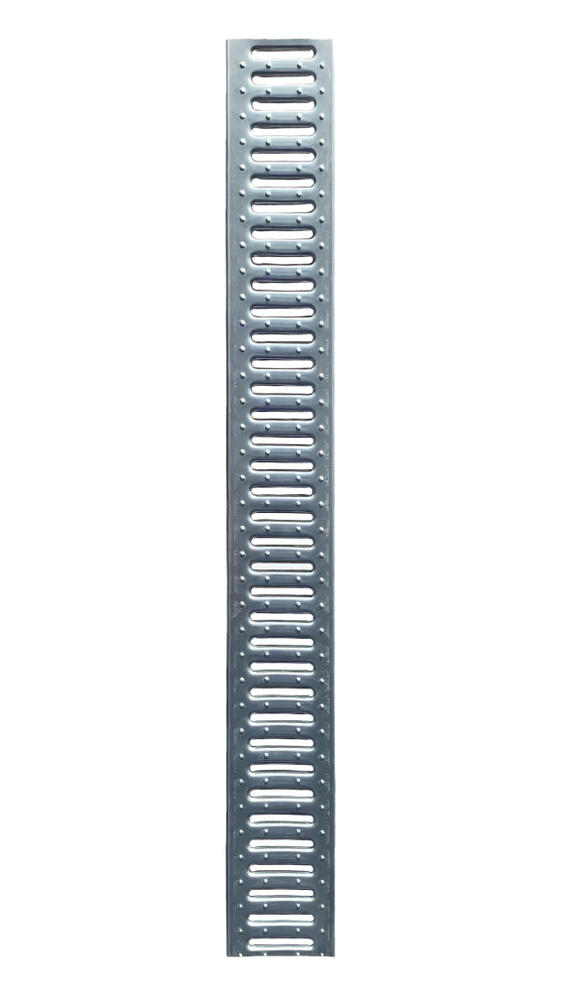 Решетка штампованная стальная оцинкованная Delmax DN100 водоприемная щелевая РВ-10.13,6.100, класс А15 #1