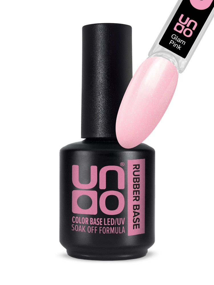 UNO, Камуфлирующая каучуковая база RUBBER COLOR BASE GEL Glam Pink, 12 г #1