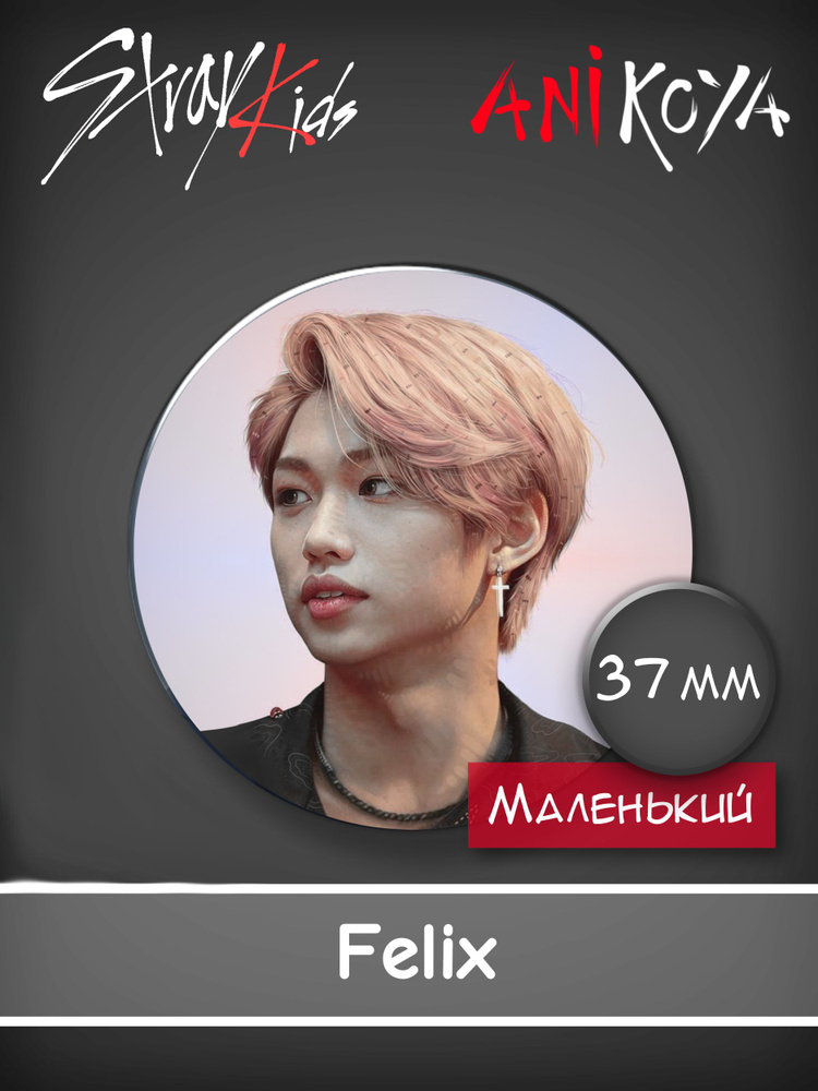 Значки к-pop Стрей Кидс / Stray Kids Felix 37 мм AniKoya мерч #1