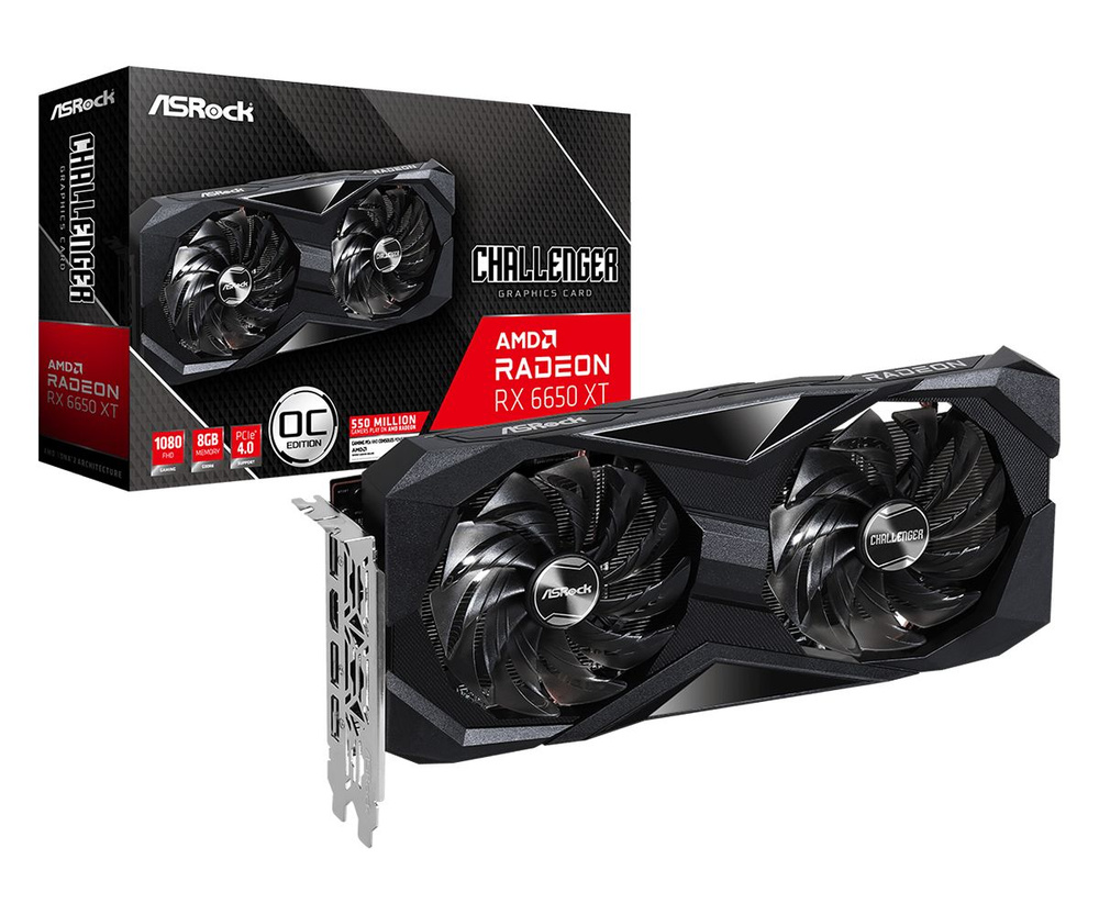 Видеокарта ASRock Radeon RX 6650 XT, 8 ГБ GDDR6 PCI Express 4.0