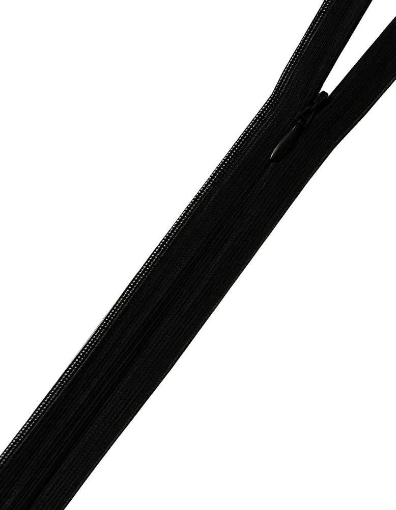 Молния потайная скрытая спираль неразъемная 60 см черная  #1