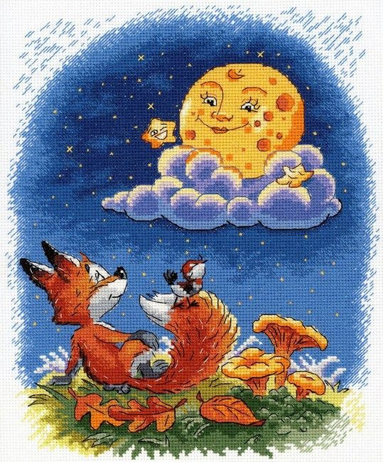 Вышивка Ночные беседы 24x20 см. #1