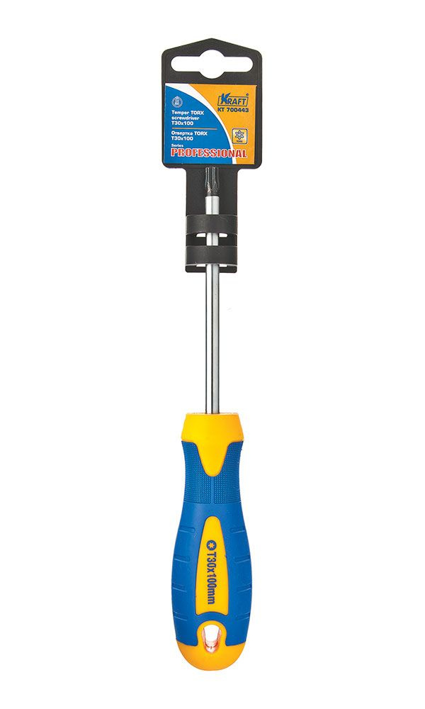 Отвертка TORX с отверстием Т30х100 мм KRAFT