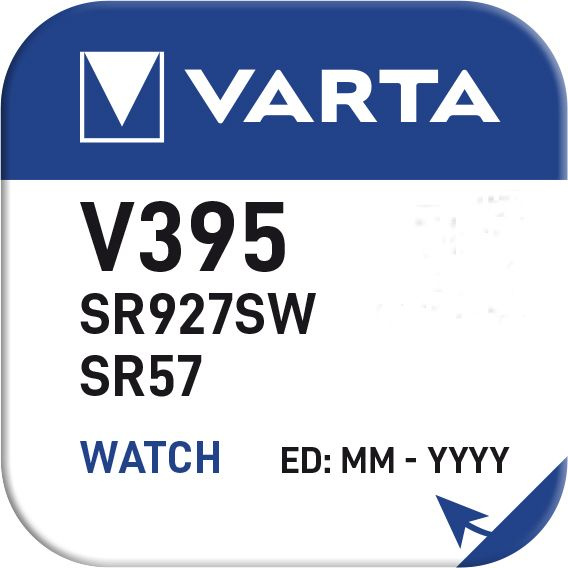 Varta Батарейка 395, 399 (SR57, SR927), Серебряно-цинковый тип, 1,55 В, 1 шт  #1