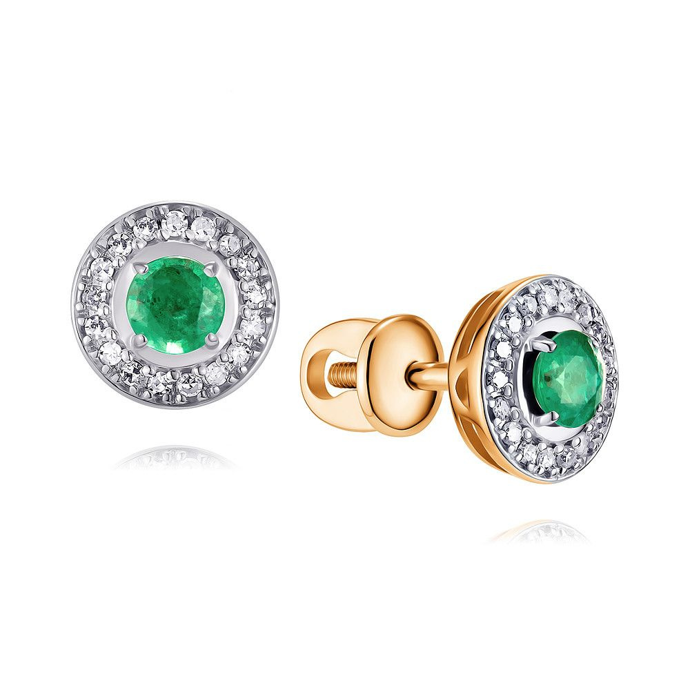 Золотые серьги 585 пробы Адамас женские, детские с бриллиантами и ...