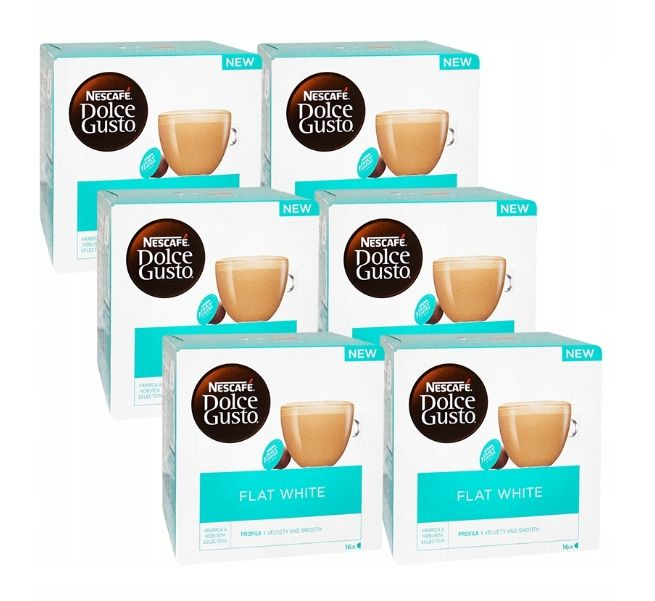 Кофе в Капсулах Nescafe Dolce Gusto Flat White 6 упаковок по 16 Капсул ...