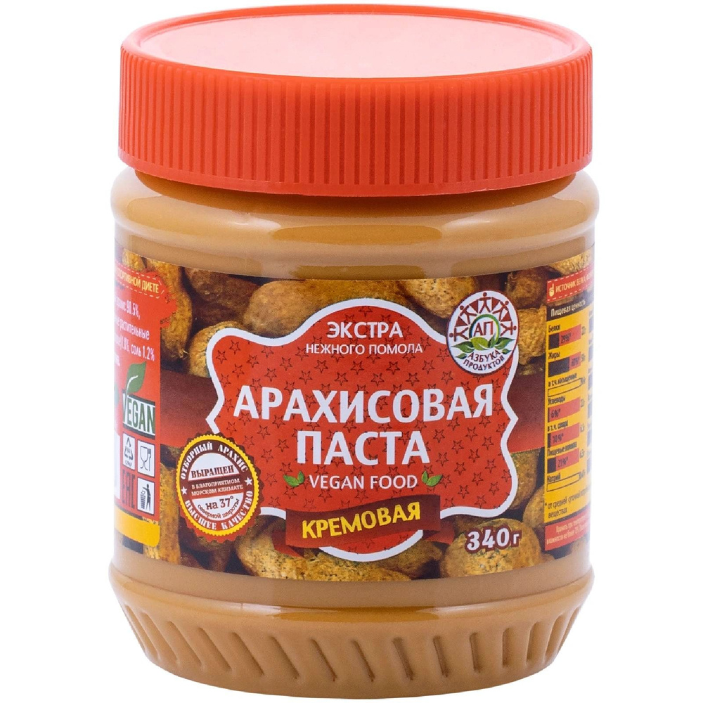 Паста арахисовая Азбука Продуктов Экстра кремовая, 340г, 2 шт.  #1