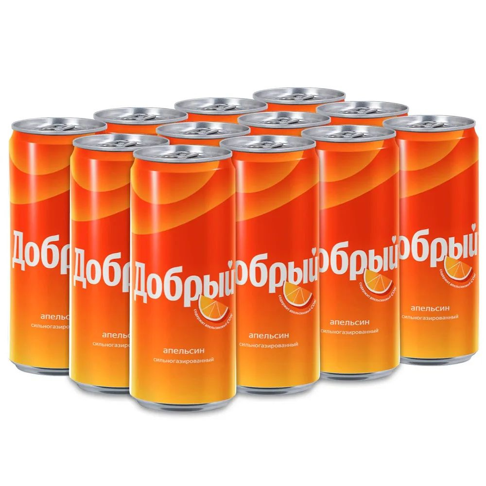 Газированный напиток Добрый Апельсин, 0,33 л - 12 банок #1