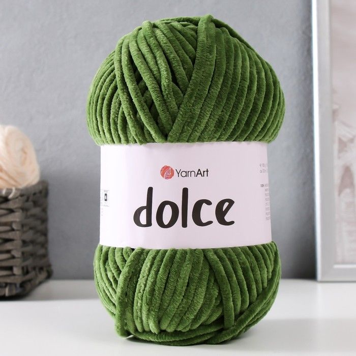 Пряжа для вязания YarnArt "Dolce" 100% микрополиэстер 120м/100гр, 797 болотный  #1