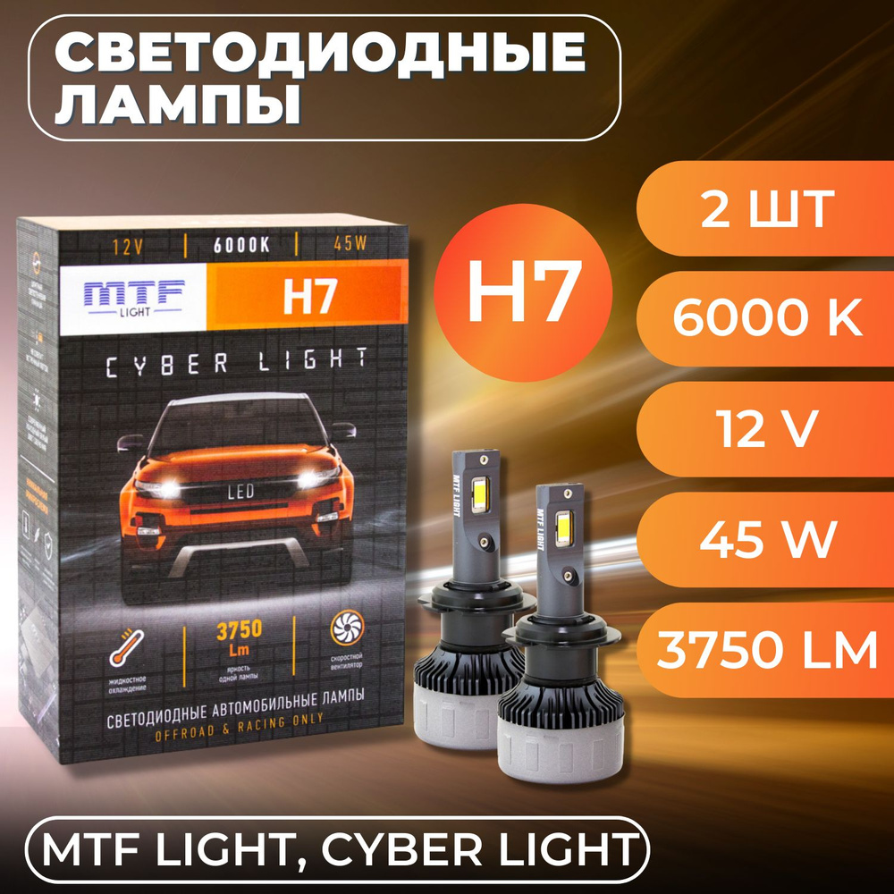 Светодиодные лампы Н7 Cyber Light 6000К Холодный Белый свет