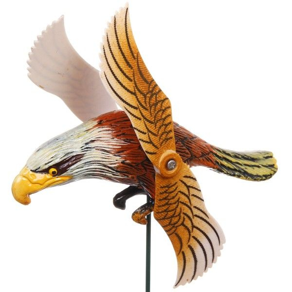 Фигура на спице для отпугивания птиц "Орел" 14х40см с крутящимися крыльями  #1