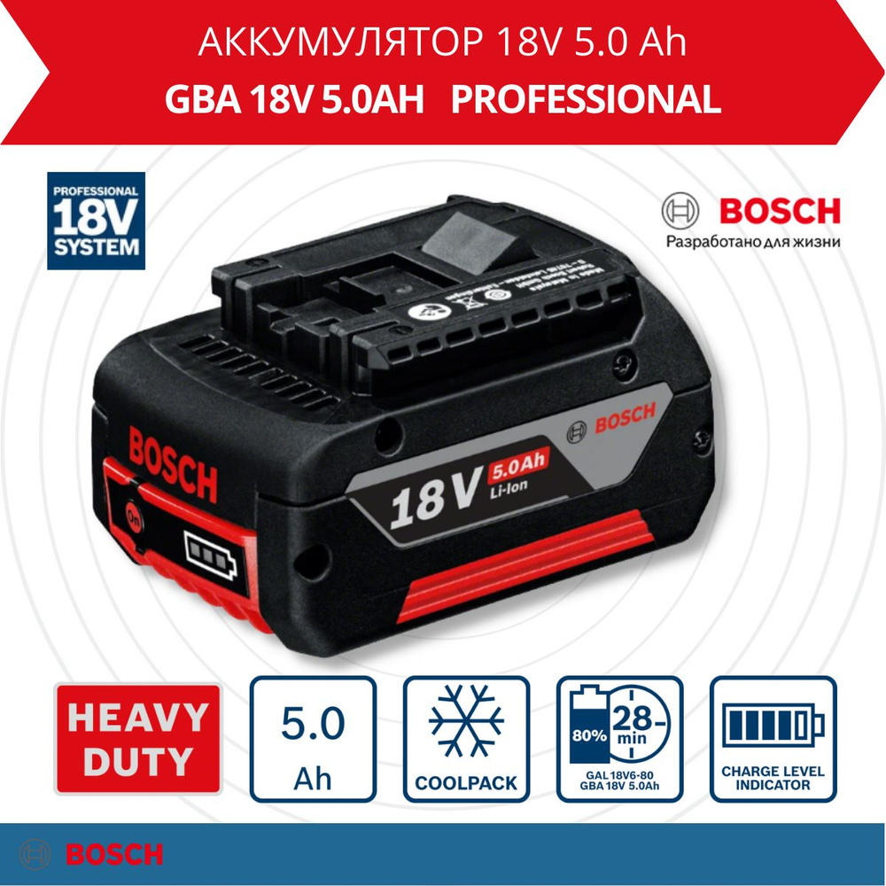 Bosch GBA 18V 5.0Ah M C Professional 1600A002U5 OZON 842368552