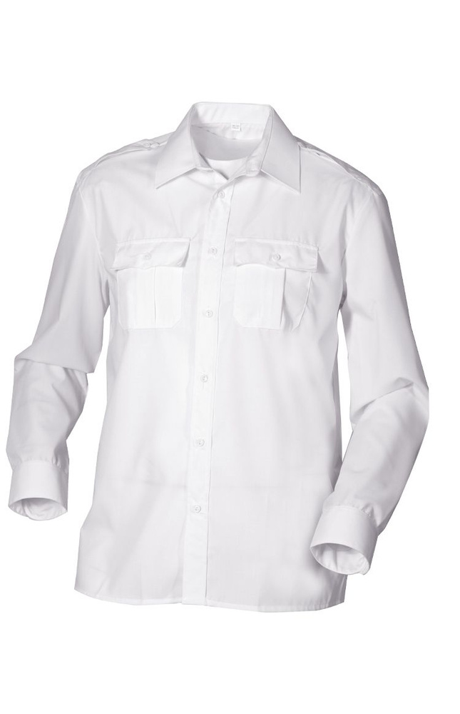 Рубашка мужская с длинным рукавом белая #1