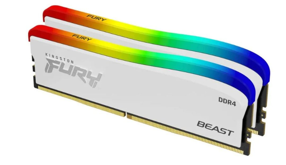 Kingston Оперативная память 32Gb FURY Beast White RGB SE, DDR4, DIMM, PC28800, 3600Mhz, (Kit of 2), CL16 #1