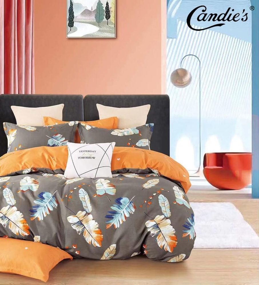 Home Textile Комплект постельного белья, Сатин, Евро, наволочки 50x70, 70x70  #1