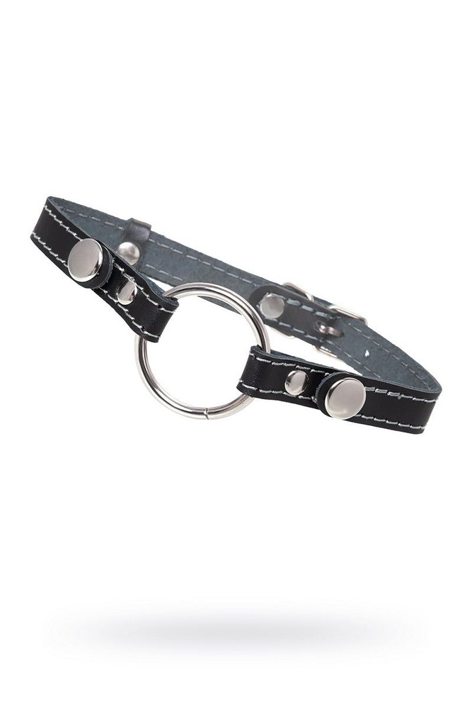 Кляп Pecado BDSM, Кольцо 46 мм, с белои строчкои, натуральная кожа ...